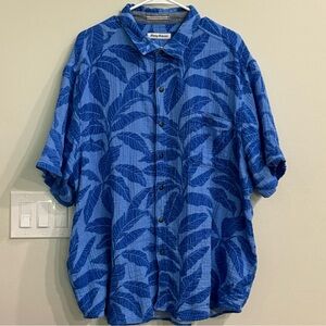 Tommy Bahama Blue Leaf Design Shirt